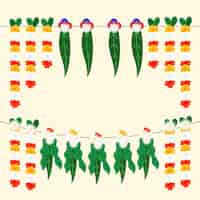 Gratis vector flat ugadi garland illustratie