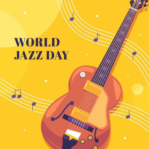 Gratis vector flat wereld jazz dag illustratie