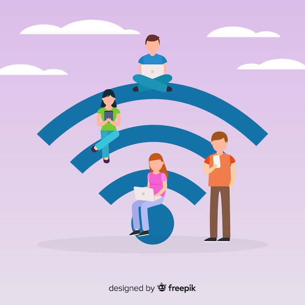 Gratis vector flat wifi-concept