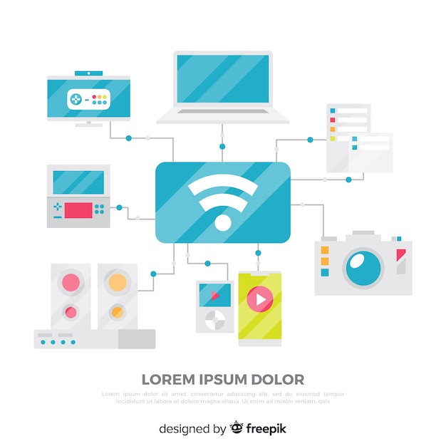 Gratis vector flat wifi-concept