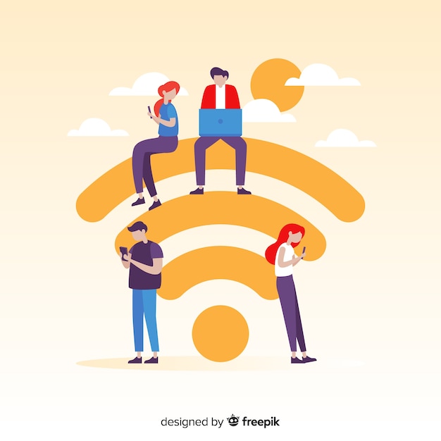 Gratis vector flat wifi-concept