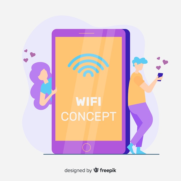 Gratis vector flat wifi-concept