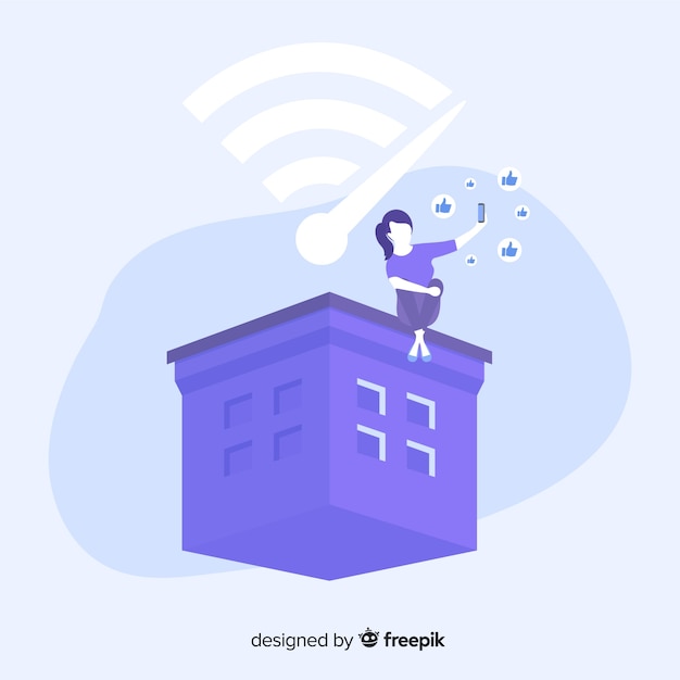 Gratis vector flat wifi-concept