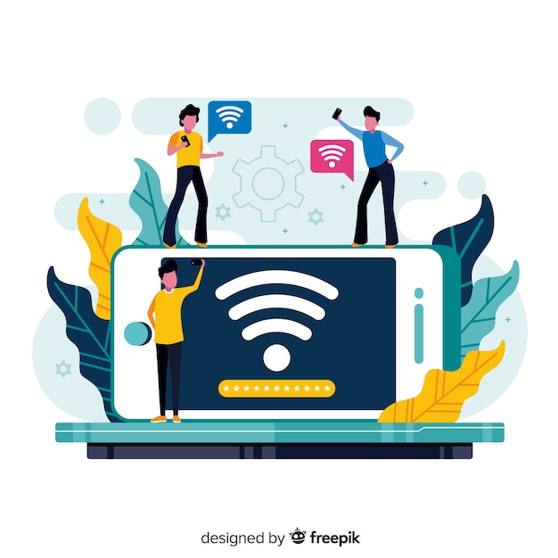 Gratis vector flat wifi-concept