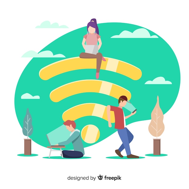 Gratis vector flat wifi-concept