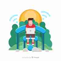 Gratis vector flat wifi-concept