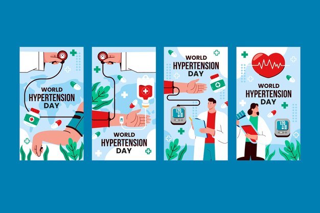 Gratis vector flat world hypertension day instagram verhalencollectie