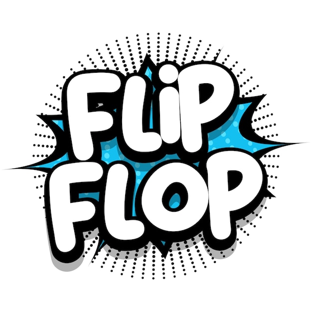 Gratis vector flipflop comic book explosie zeepbel vectorillustratie