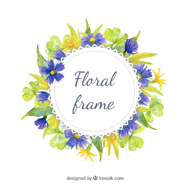 Floral aquarel frame concept