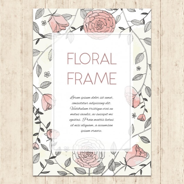 Floral aquarel frame