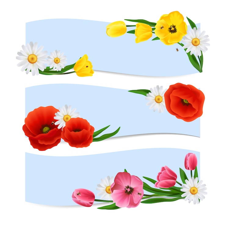 Gratis Vector floral banners horizontaal