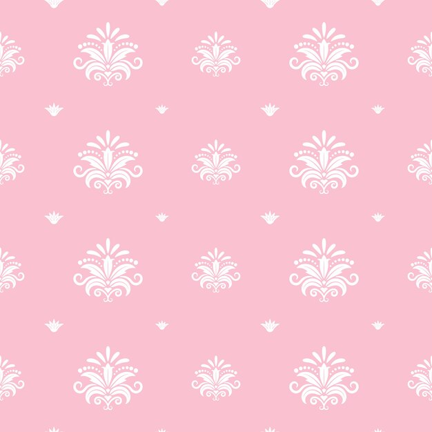 Floral barokke prinses sjabloon. Ontwerp roze decoratief, achtergrond damast, sier koninklijk, vector illustratie