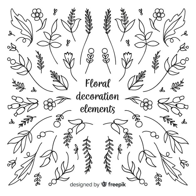 Floral decoratie element collectie