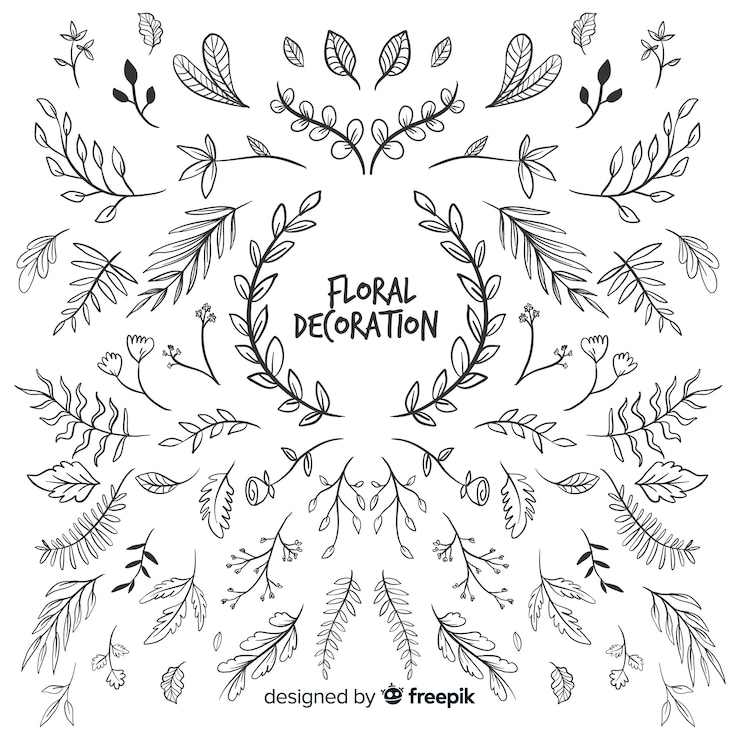 Gratis Vector floral decoratie element collectie