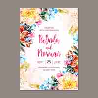 Gratis vector floral engagement uitnodiging sjabloon