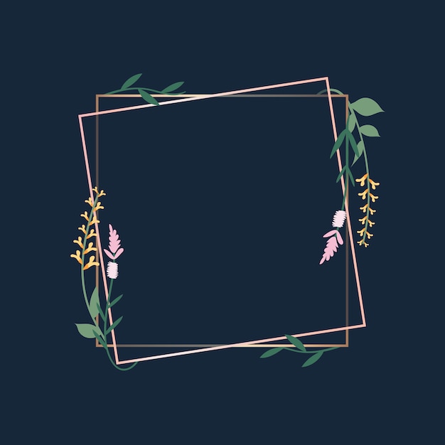 Floral frame badge