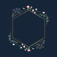 Gratis vector floral frame badge