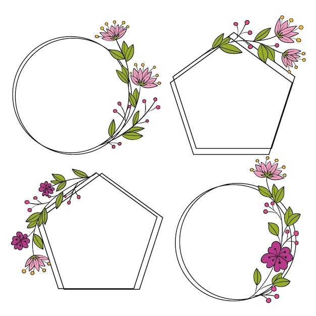 Gratis vector floral frame collectie