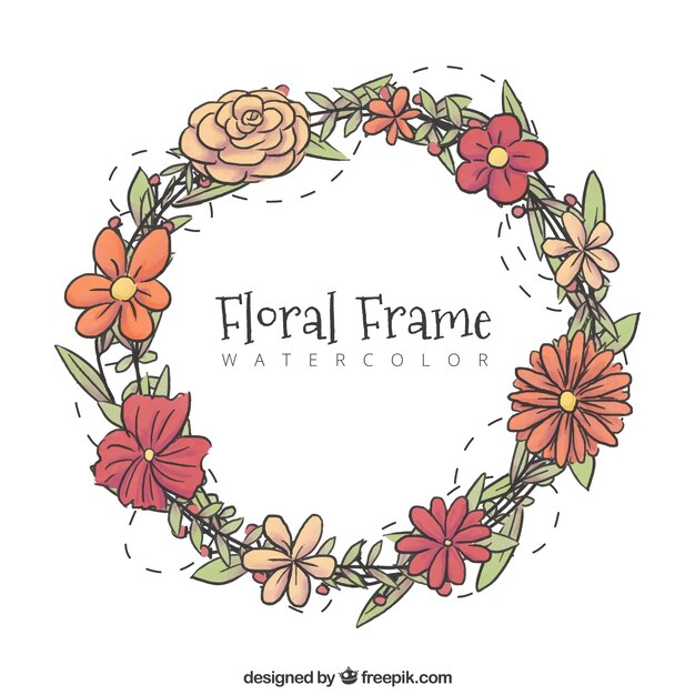 Floral frame in de hand getrokken stijl