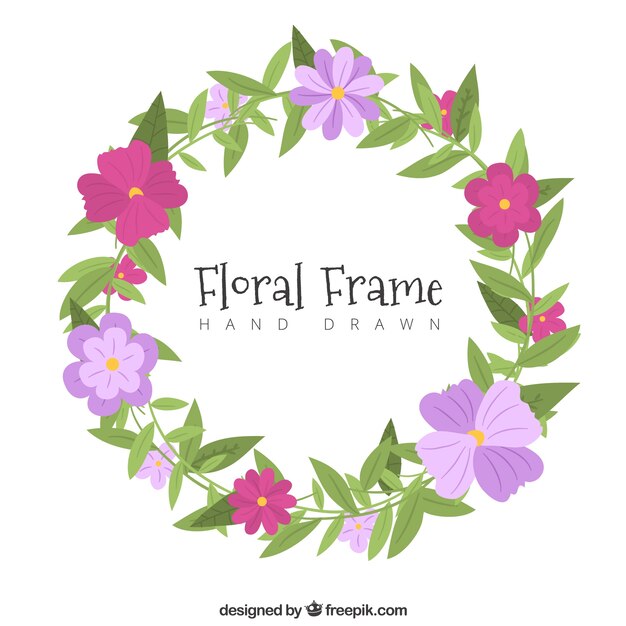 Floral frame in de hand getrokken stijl
