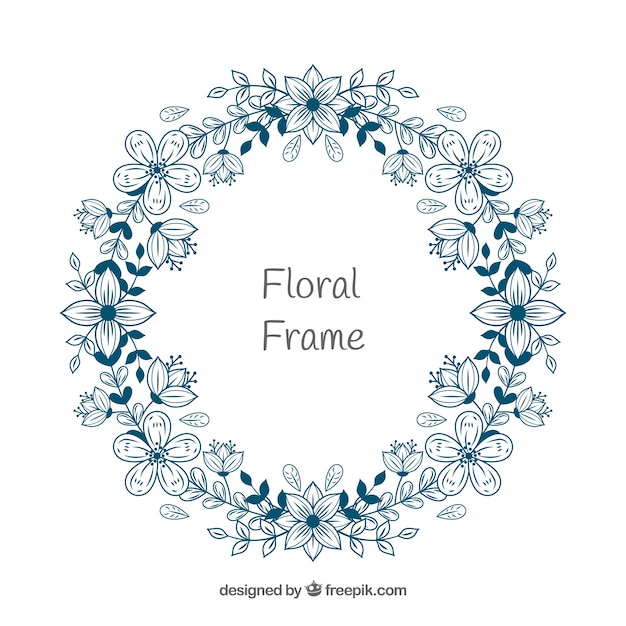 Floral frame in de hand getrokken stijl