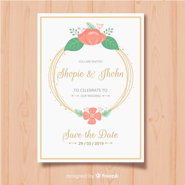 Floral frame uitnodiging kaartsjabloon