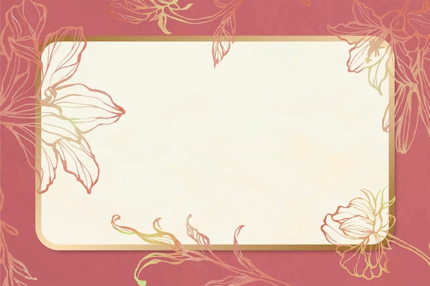 Floral frame vector vintage hand getrokken