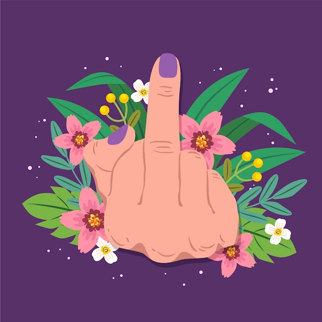 Floral fuck you-symbool