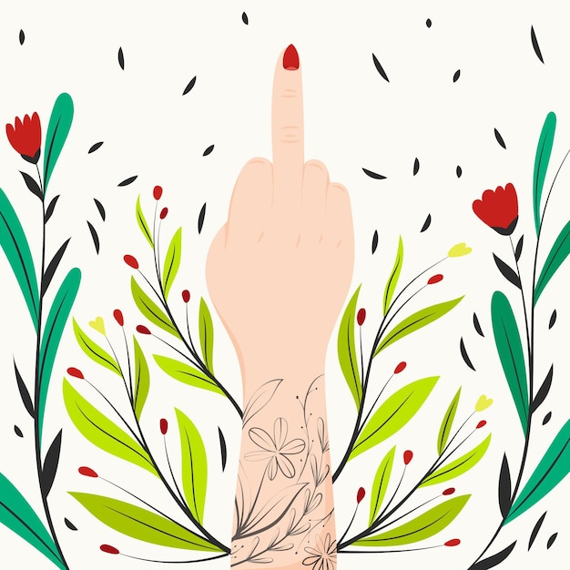 Gratis vector floral fuck you-symbool