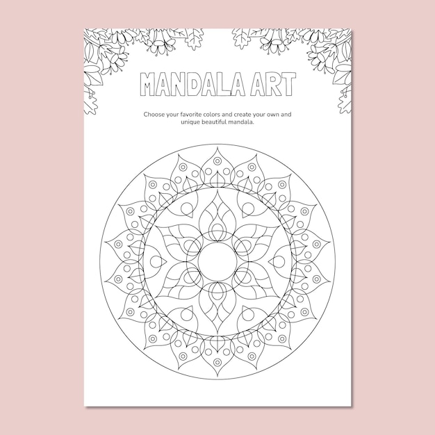Floral geometrische mandala kleur natuur werkblad