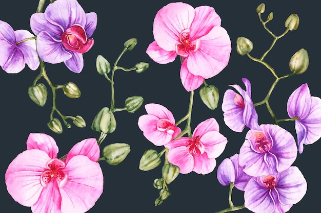 Floral handgeschilderde realistische achtergrond