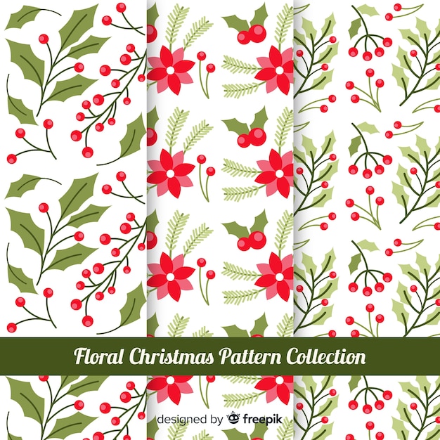 Floral Kerst patroon collectie