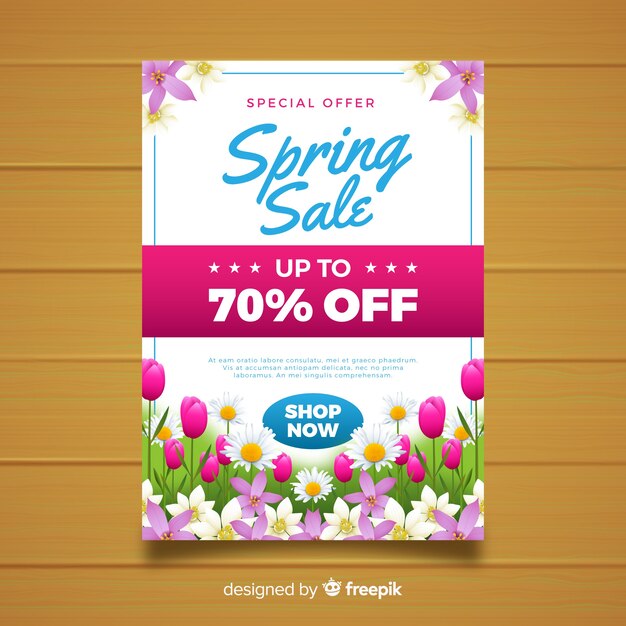 Floral lente verkoop poster