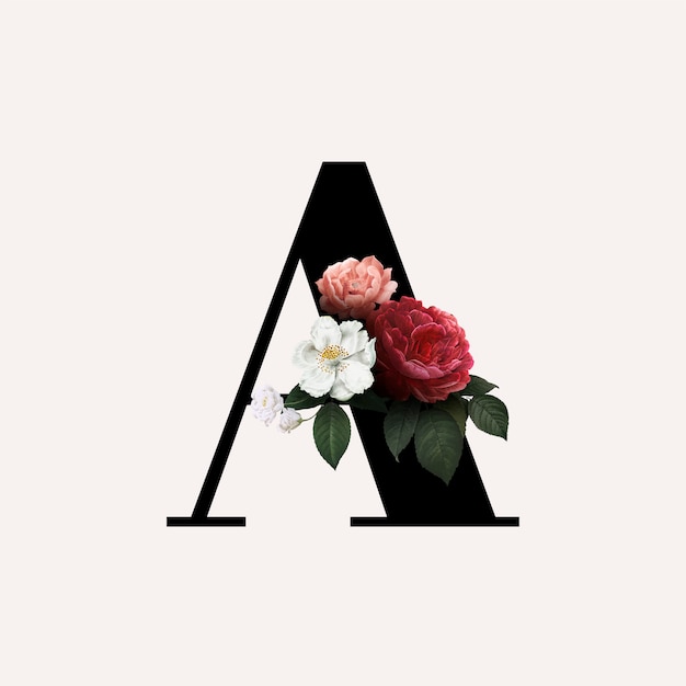 Gratis vector floral letter a lettertype