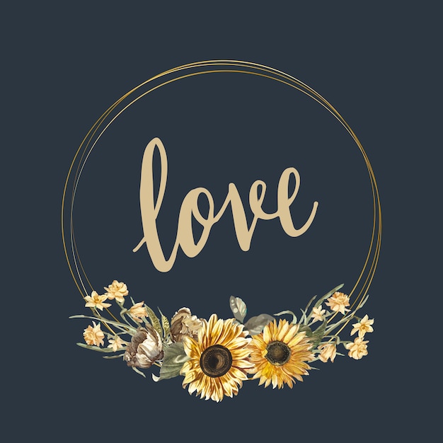 Gratis vector floral liefde kaart mockup vector