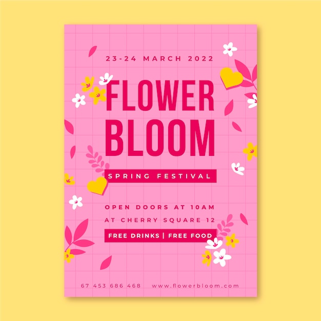 Gratis vector floral minimalistische lenteposters