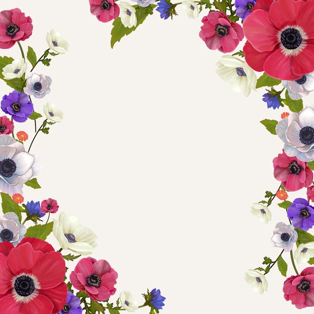 Gratis vector floral mockup frame illustratie