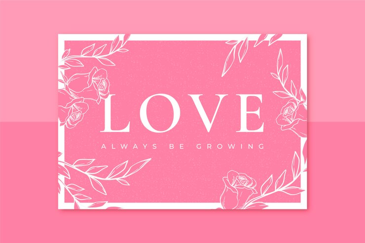 Gratis Vector floral monocolor valentijnsdag kaart