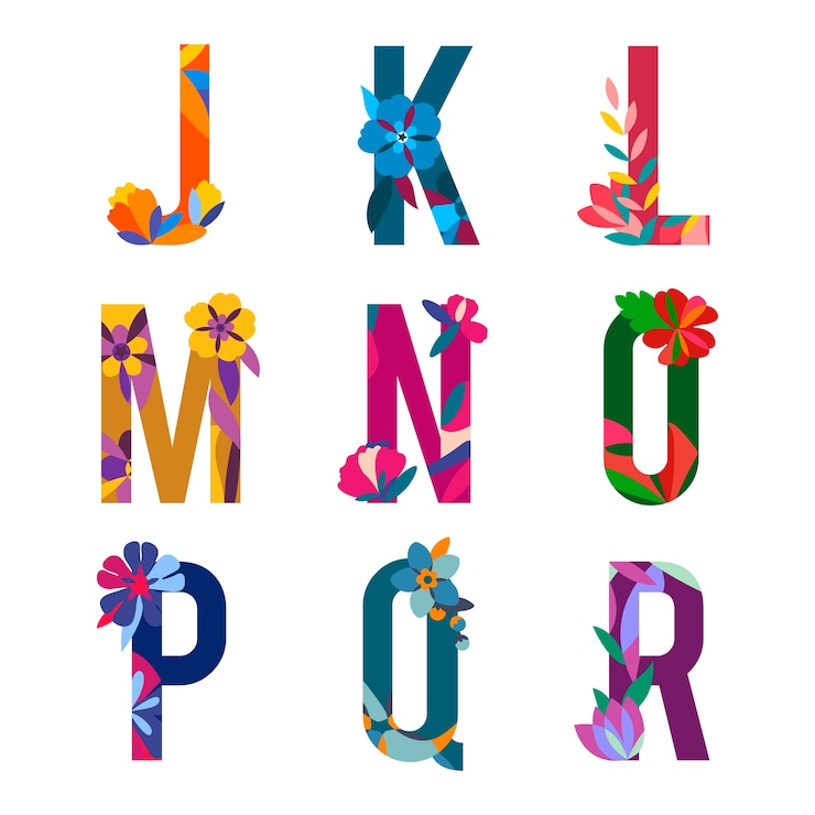 Gratis Vector floral patroon letters vector