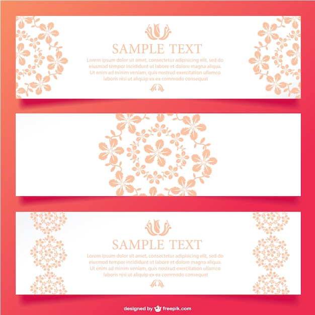 Floral sier banner ontwerp