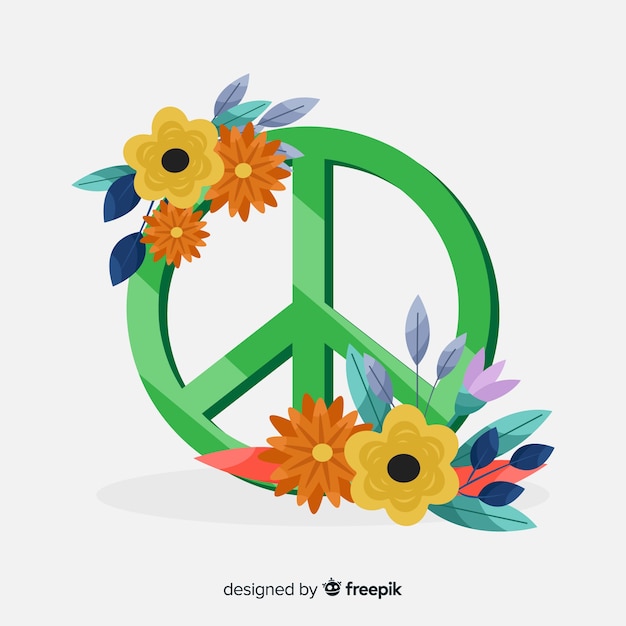 Gratis vector floral vrede symbool achtergrond