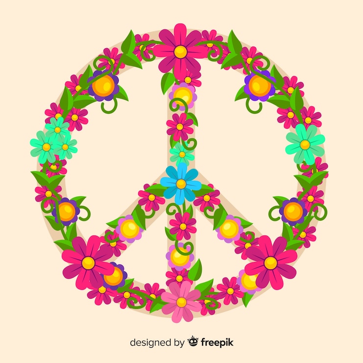 Gratis Vector floral vredesteken