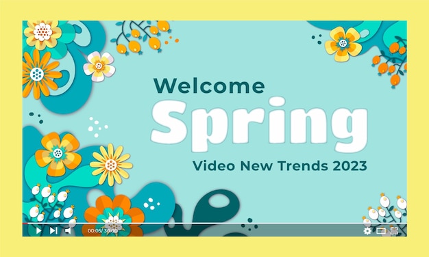 Gratis vector floral youtube-miniatuur voor lenteviering