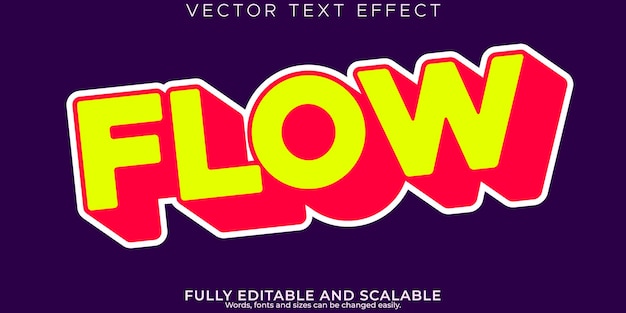 Flow lange teksteffect bewerkbare moderne belettering typografie lettertypestijl