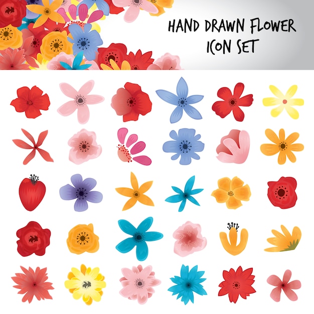 Flower icons set