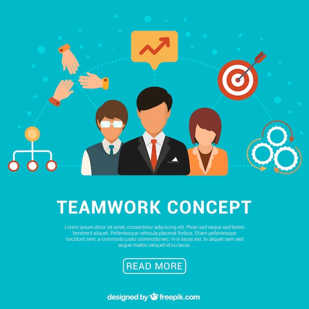 Flt teamwork concept met klassieke stijl