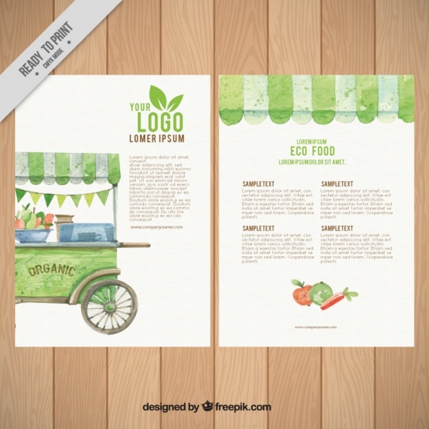 Flyer template biologisch voedsel