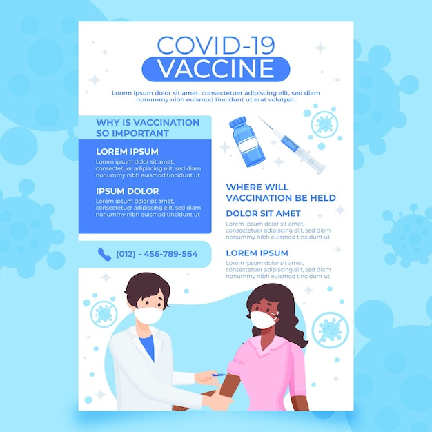 Flyer voor biologische platte coronavirusvaccinatie