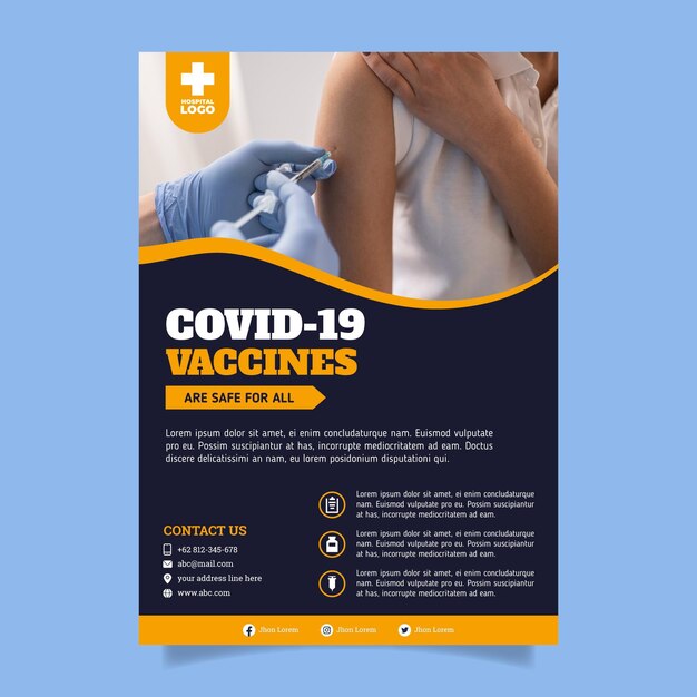 Flyer voor het platte coronavirusvaccin