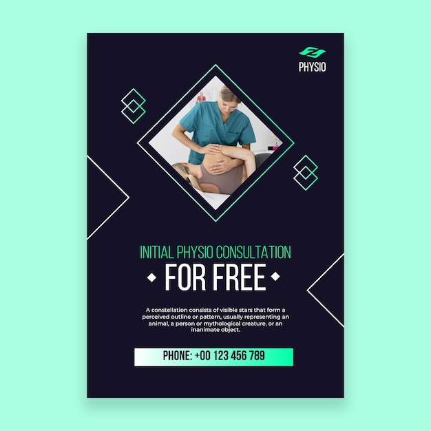 Gratis vector flyer voor professionele fysiotherapie